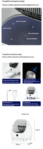 HeyboLux Large Capacity Self Cleaning Cat Litter Box with Safety App Control Odor Free Automatic Smart Open Waste Bin for Cats