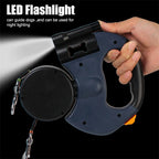 Retractable Dual Dog Leash with Reflective Feature and Flashlight