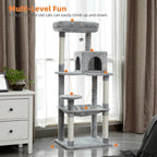 Multi-Level Cat Tree For Cats With Cozy Perches Stable Cat Climbing Frame Cat Scratch Board Toys Cat Furniture