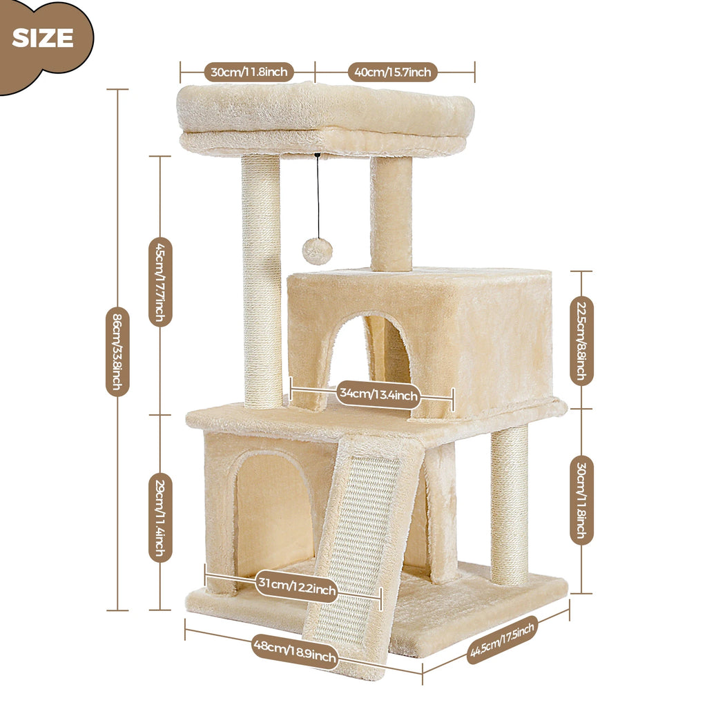 Multi-Level Cat Tree For Cats With Cozy Perches Stable Cat Climbing Frame Cat Scratch Board Toys Cat Furniture