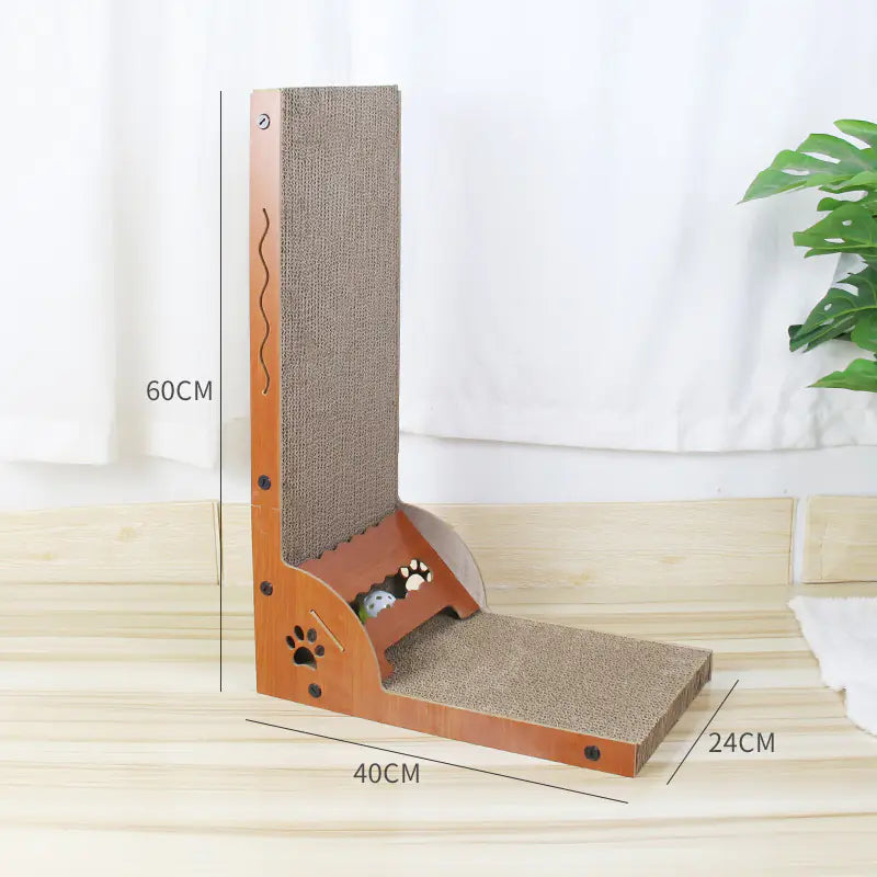 Durable L-Shaped Cat Scratching Board for Play