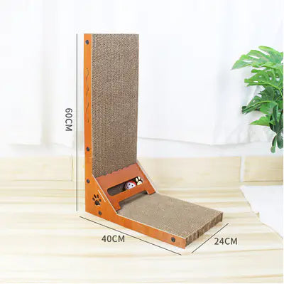 Durable L-Shaped Cat Scratching Board for Play